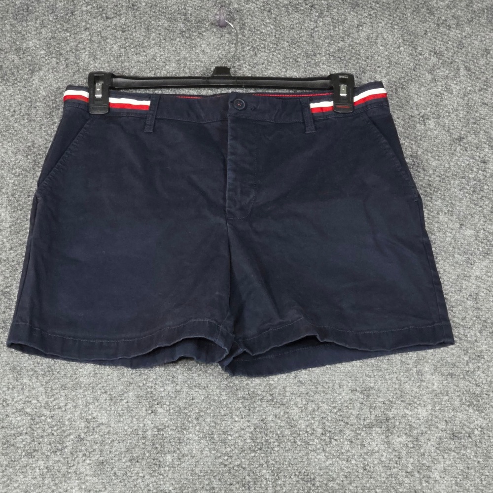 Tommy Hilfiger Women 12 Classic Stretch Short Black Stripe Waistband